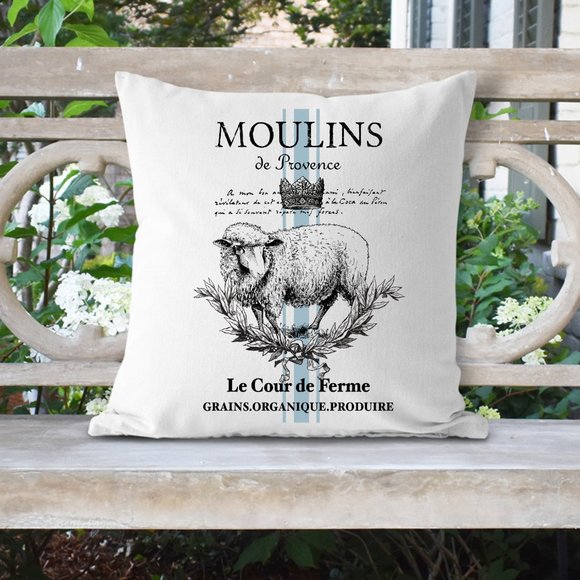 French Country, Pillow Cover, Sheep - Picture 1 of 3